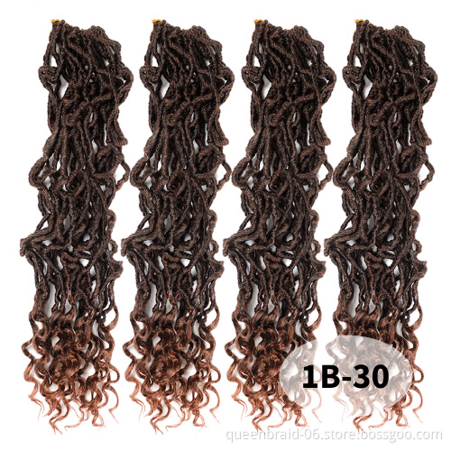 24inch Faux Locs Crochet Hair Curly New Soft Locs Crochet Hair for Black Women Pre Looped Synthetic Goddess Locs Braiding Hair
